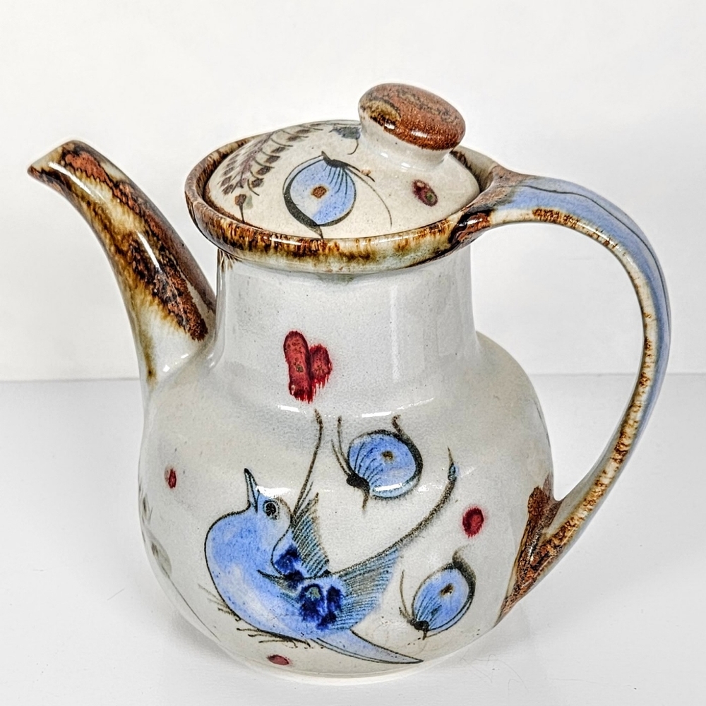Ken Edwards signed El Palomar hand made Mexican Tea pot Rustic Pottery Decor